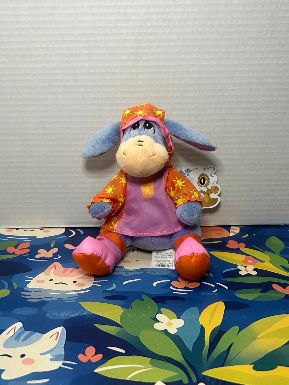 Disney Winnie the Pooh Eeyore Raincoat Bean Bag Plush Stuffed Animal Toy Doll